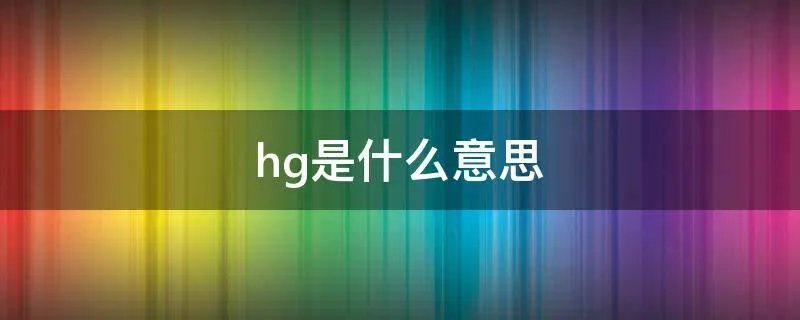 hg是什么意思