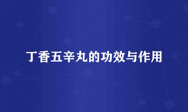 丁香五辛丸的功效与作用