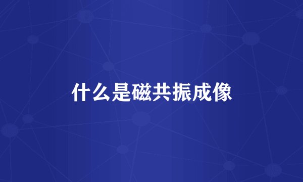 什么是磁共振成像