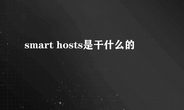 smart hosts是干什么的
