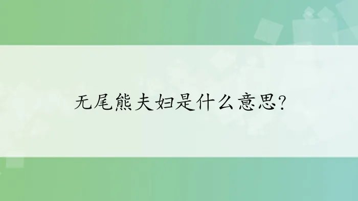 无尾熊夫妇是什么意思?
