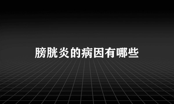 膀胱炎的病因有哪些