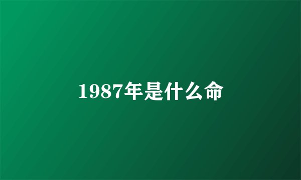 1987年是什么命