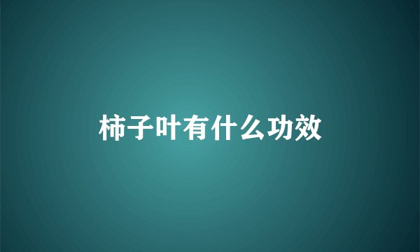 柿子叶有什么功效