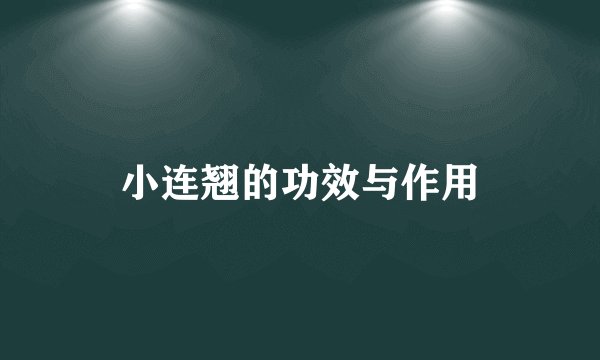 小连翘的功效与作用