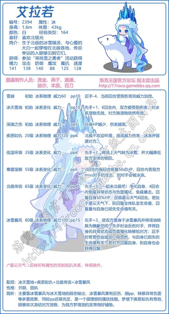 洛克王国艾拉若技能表