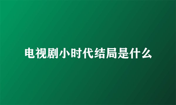 电视剧小时代结局是什么