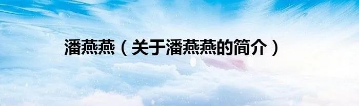 潘燕燕（关于潘燕燕的简介）