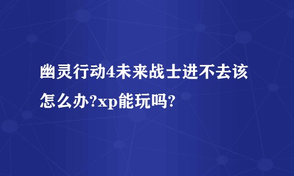 幽灵行动4未来战士进不去该怎么办?xp能玩吗?