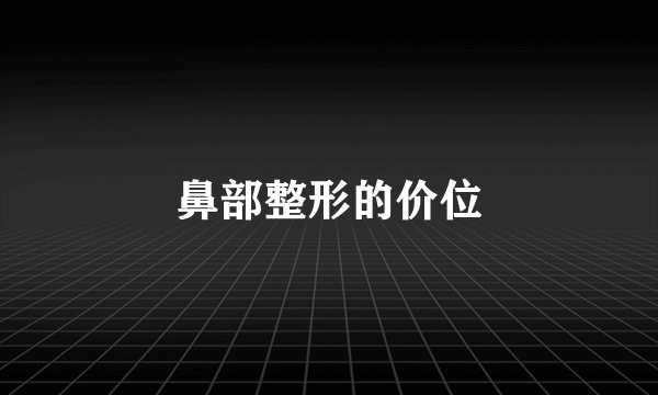 鼻部整形的价位