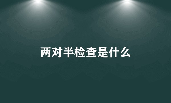 两对半检查是什么