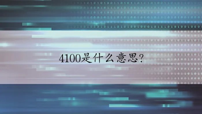 4100是什么意思？