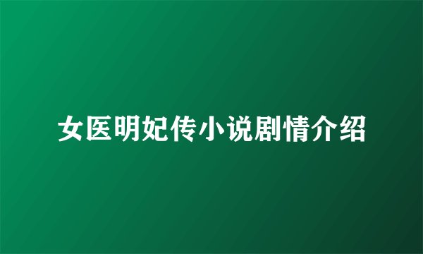 女医明妃传小说剧情介绍