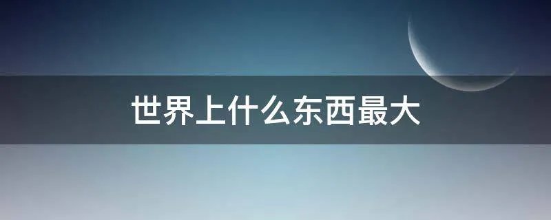 世界上什么东西最大