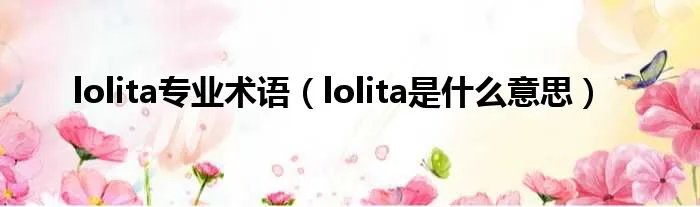lolita专业术语（lolita是什么意思）