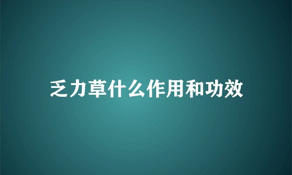乏力草什么作用和功效