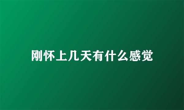 刚怀上几天有什么感觉