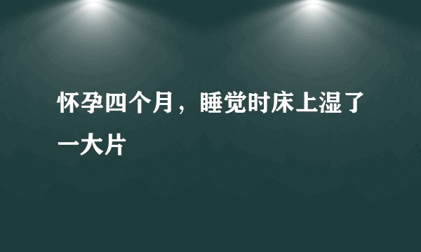 怀孕四个月，睡觉时床上湿了一大片