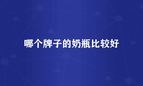 哪个牌子的奶瓶比较好