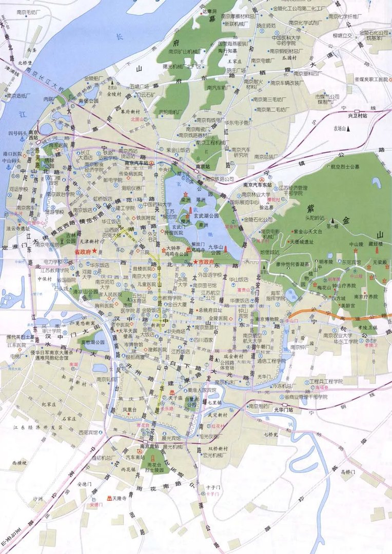 南京旅游地图 南京景点示意图 南京旅游景点分布地图