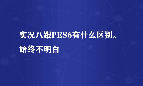 实况八跟PES6有什么区别。始终不明白