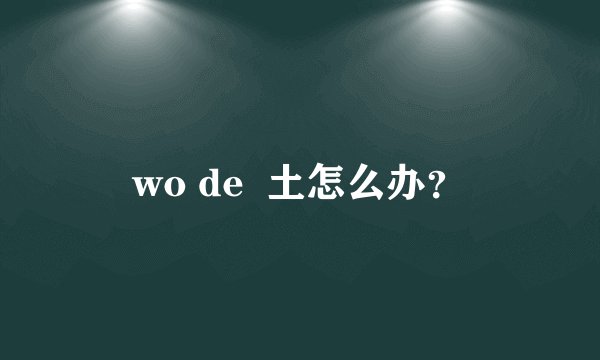 wo de  土怎么办？