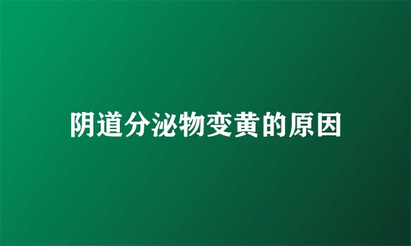 阴道分泌物变黄的原因