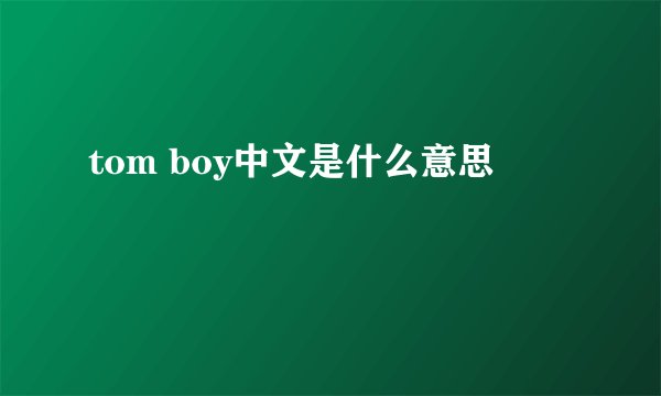tom boy中文是什么意思