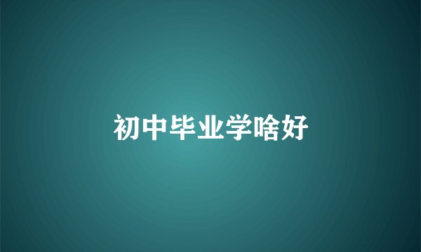 初中毕业学啥好
