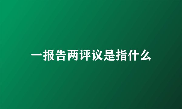 一报告两评议是指什么