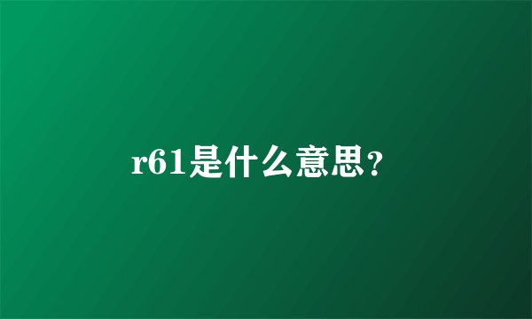 r61是什么意思？
