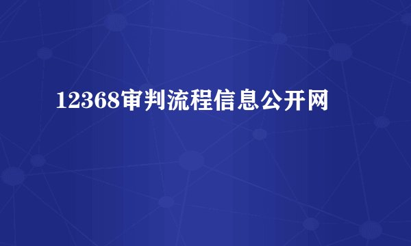 12368审判流程信息公开网