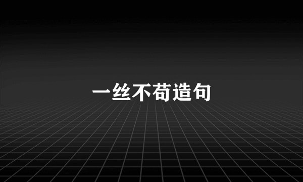一丝不苟造句