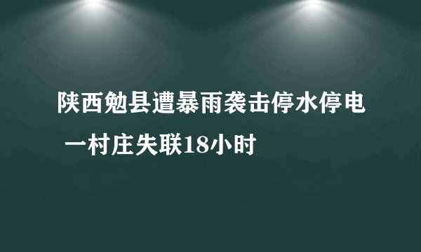 陕西勉县遭暴雨袭击停水停电 一村庄失联18小时