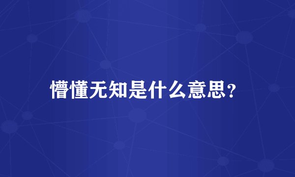 懵懂无知是什么意思？