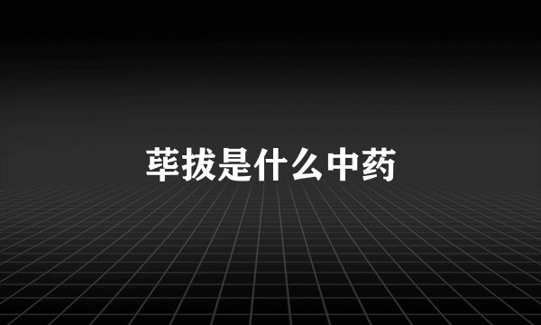 荜拔是什么中药