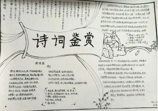 关于古诗的手抄报 2020简单又好看的古诗手抄报