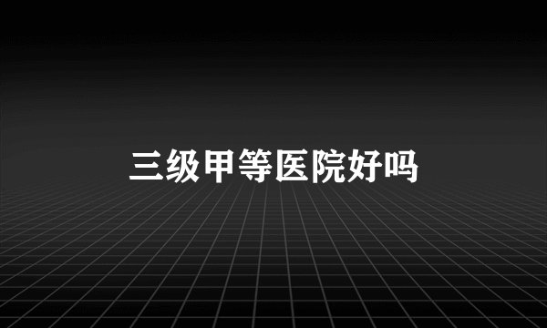 三级甲等医院好吗