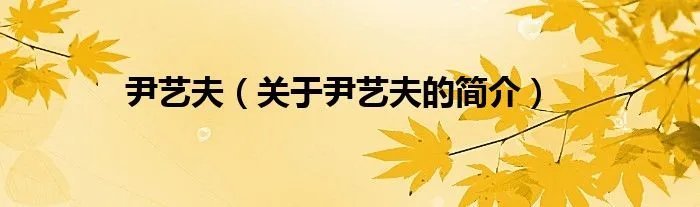 尹艺夫(关于尹艺夫的简介)