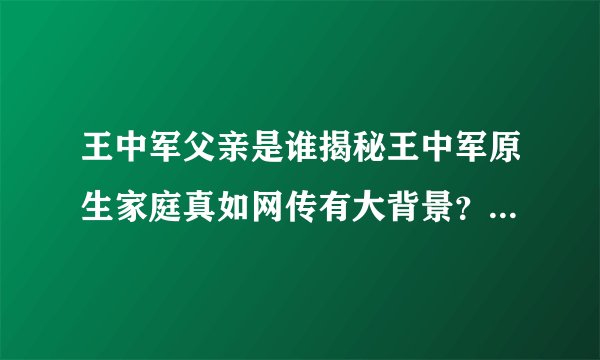 王中军父亲是谁揭秘王中军原生家庭真如网传有大背景？-飞外网