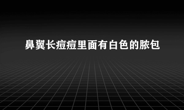 鼻翼长痘痘里面有白色的脓包