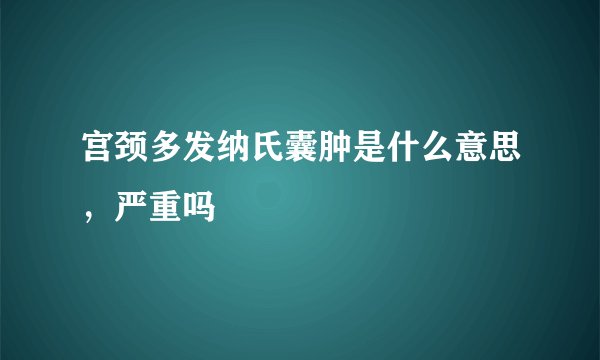 宫颈多发纳氏囊肿是什么意思，严重吗
