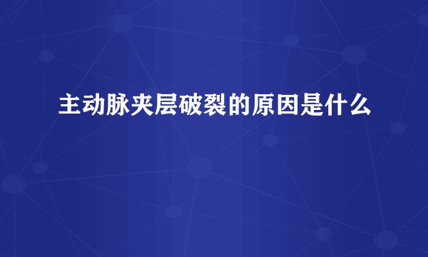 主动脉夹层破裂的原因是什么