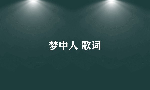 梦中人 歌词