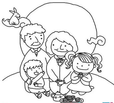 中秋节图画怎么画?