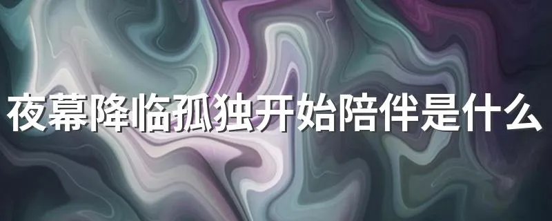 夜幕降临孤独开始陪伴是什么歌名 关于夜幕降临孤独开始陪伴的歌名简介