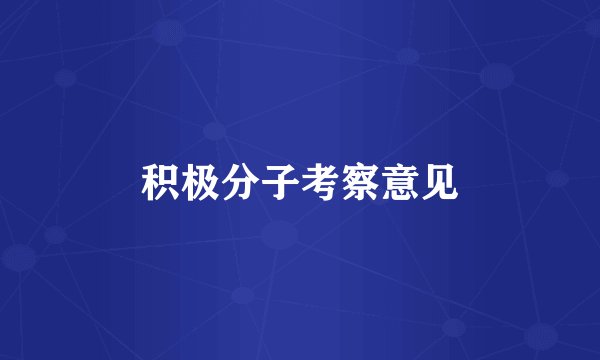 积极分子考察意见