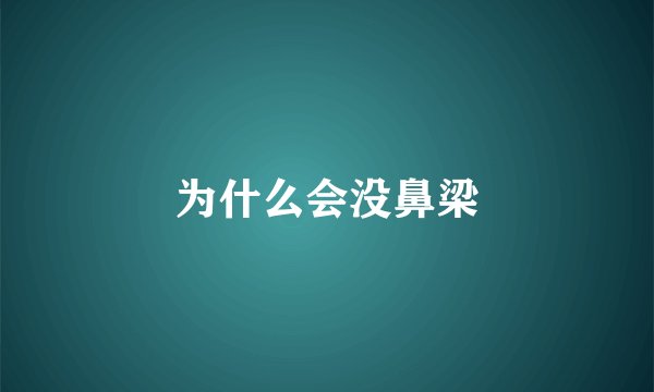 为什么会没鼻梁