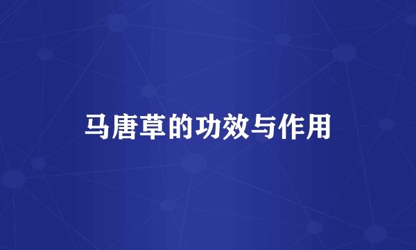 马唐草的功效与作用