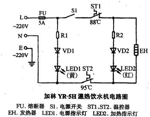 饮水机电路图解析 饮水机制冷制热原理